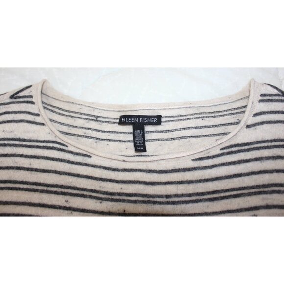 Eileen Fisher - Peppered Organic Cotton Wool Boxy Sweater, Maple Oat, Med - Picture 6 of 9